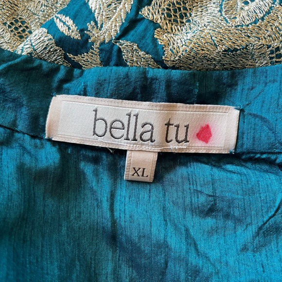 Teal and Gold Embroidered Jacket - Picture 7 of 11